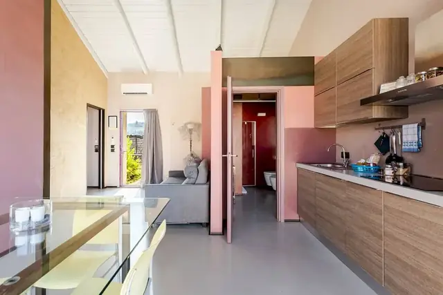 Cucina e soggiorno dell'appartamento Cinciallegra